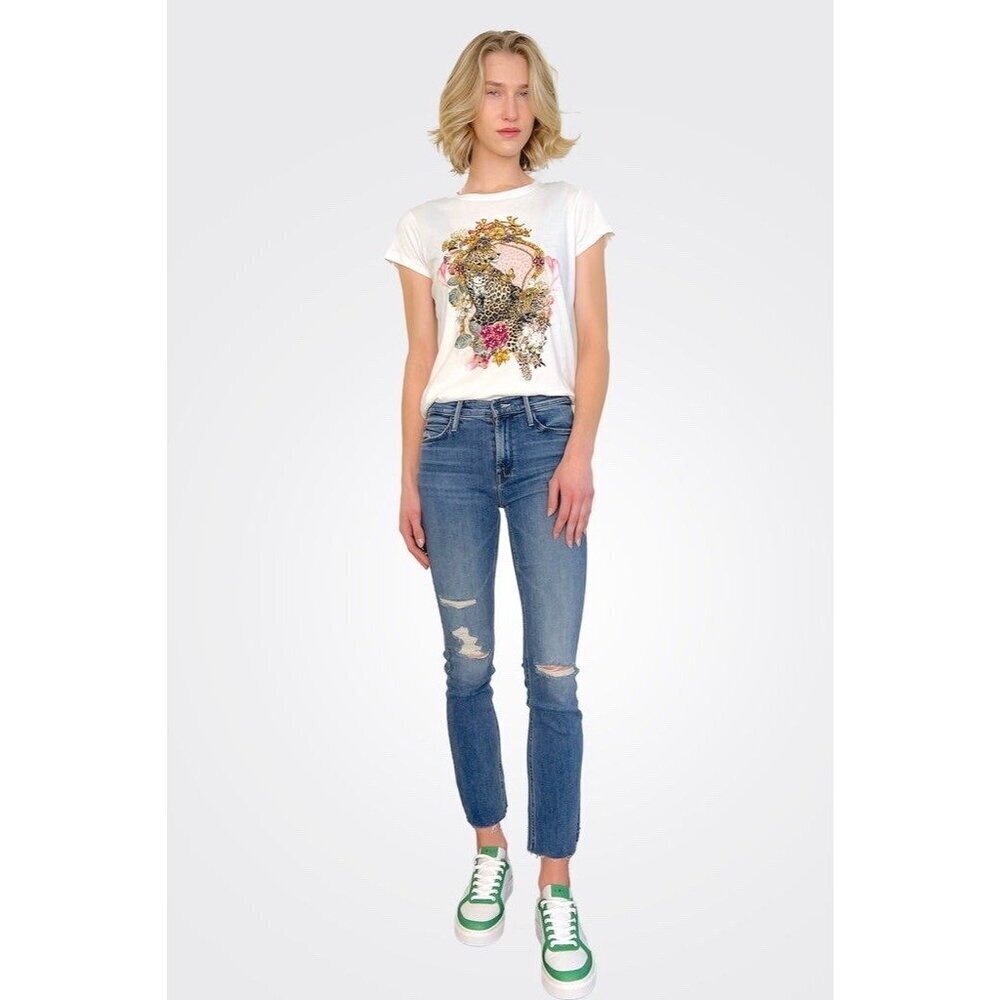 Mother The Mid Rise Dazzler Ankle Fray Weekend Warrior Size 26 Distressed